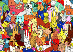 Whimsical Cat Parade