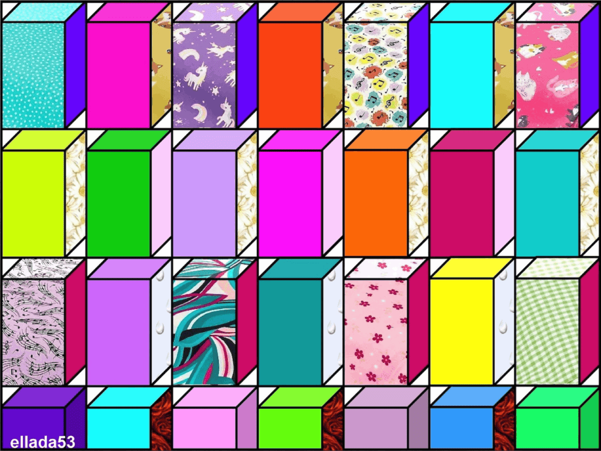 Colorful 3D Block Pattern