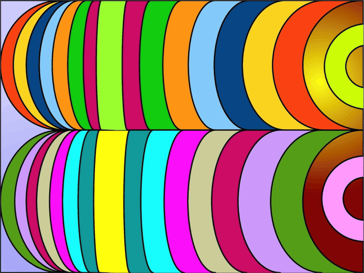 Colorful Concentric Cylinder Illusion