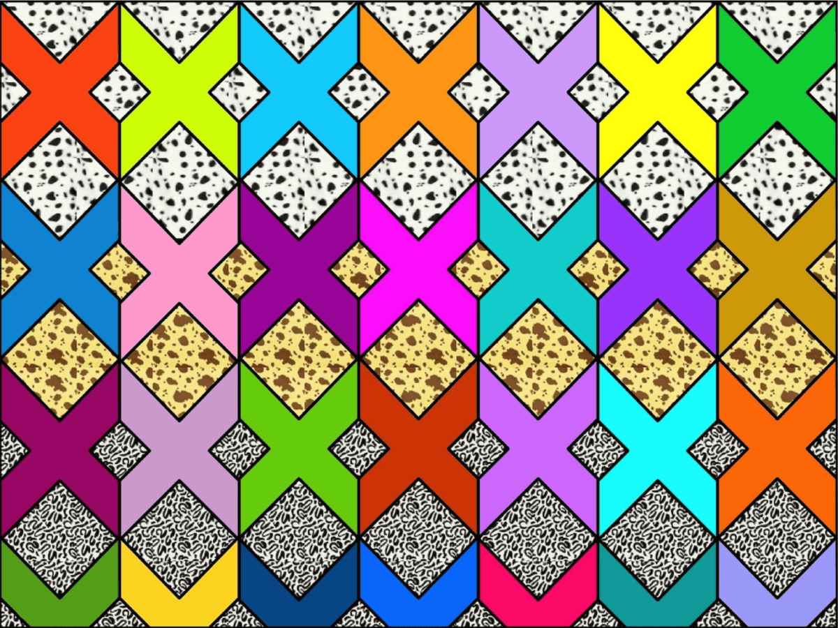 Colorful Geometric X Pattern