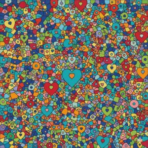 Stained Glass Hearts Pattern