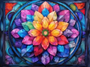 Stained Glass Mandala Flower