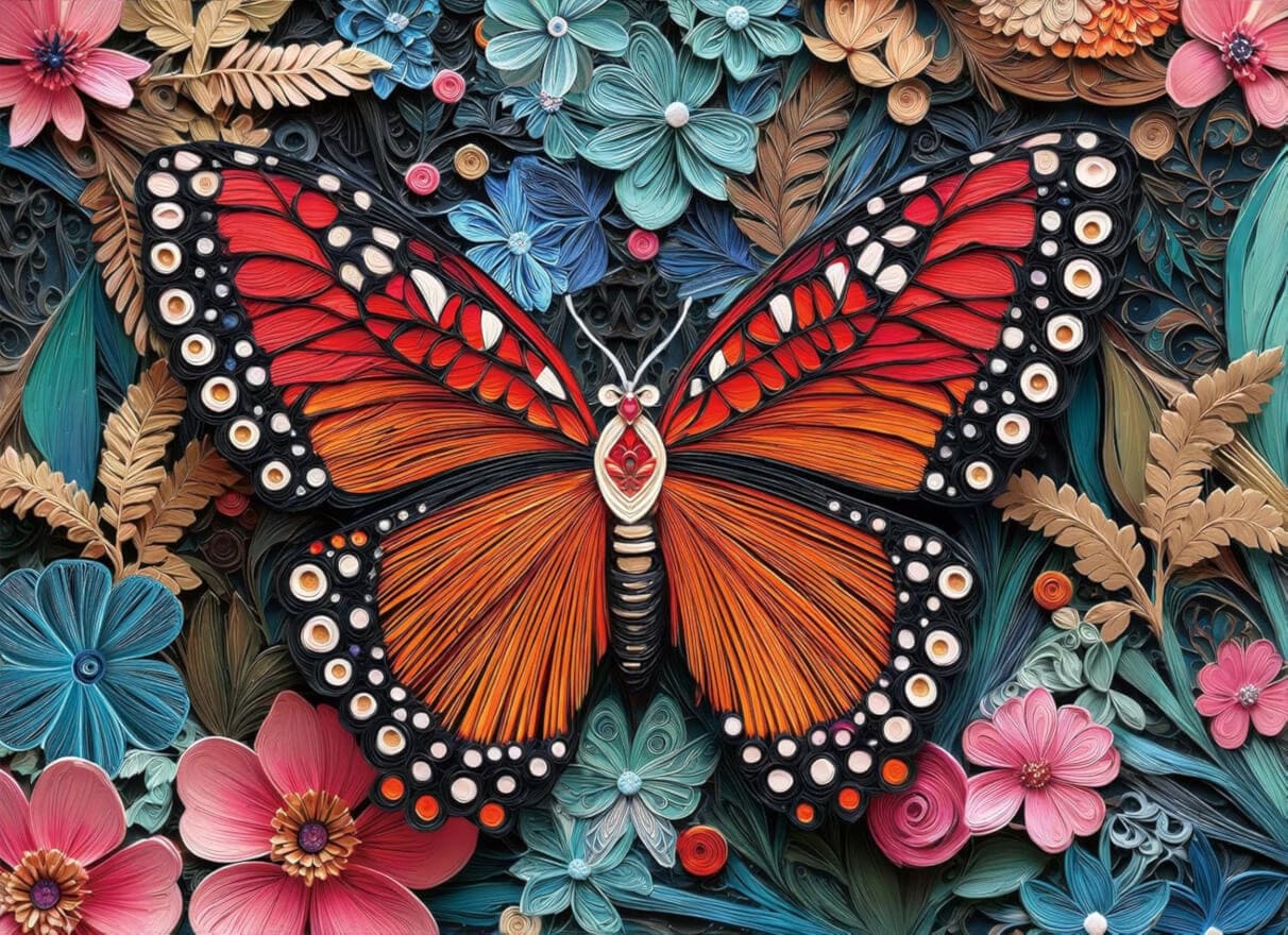 Butterfly and Blooms