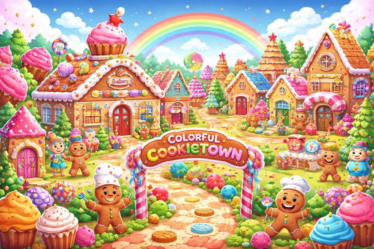 Colorful Cookietown Candy Village