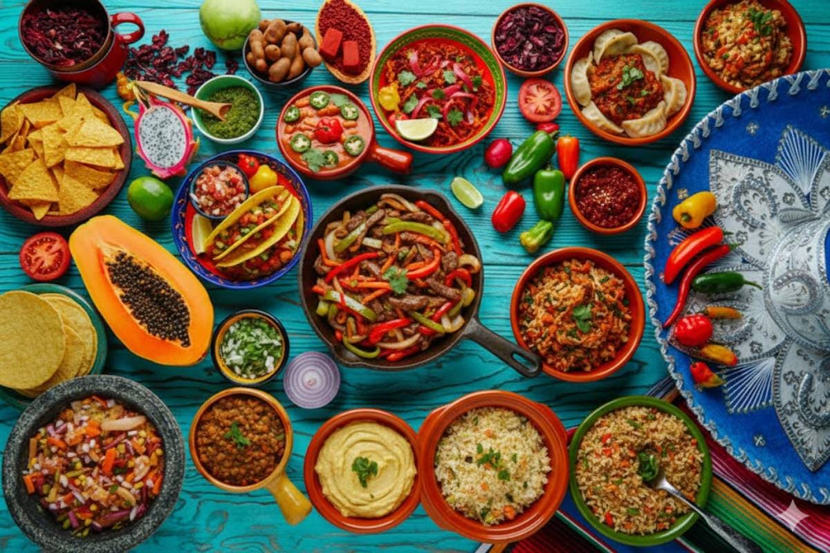 Colorful Mexican Fiesta Feast