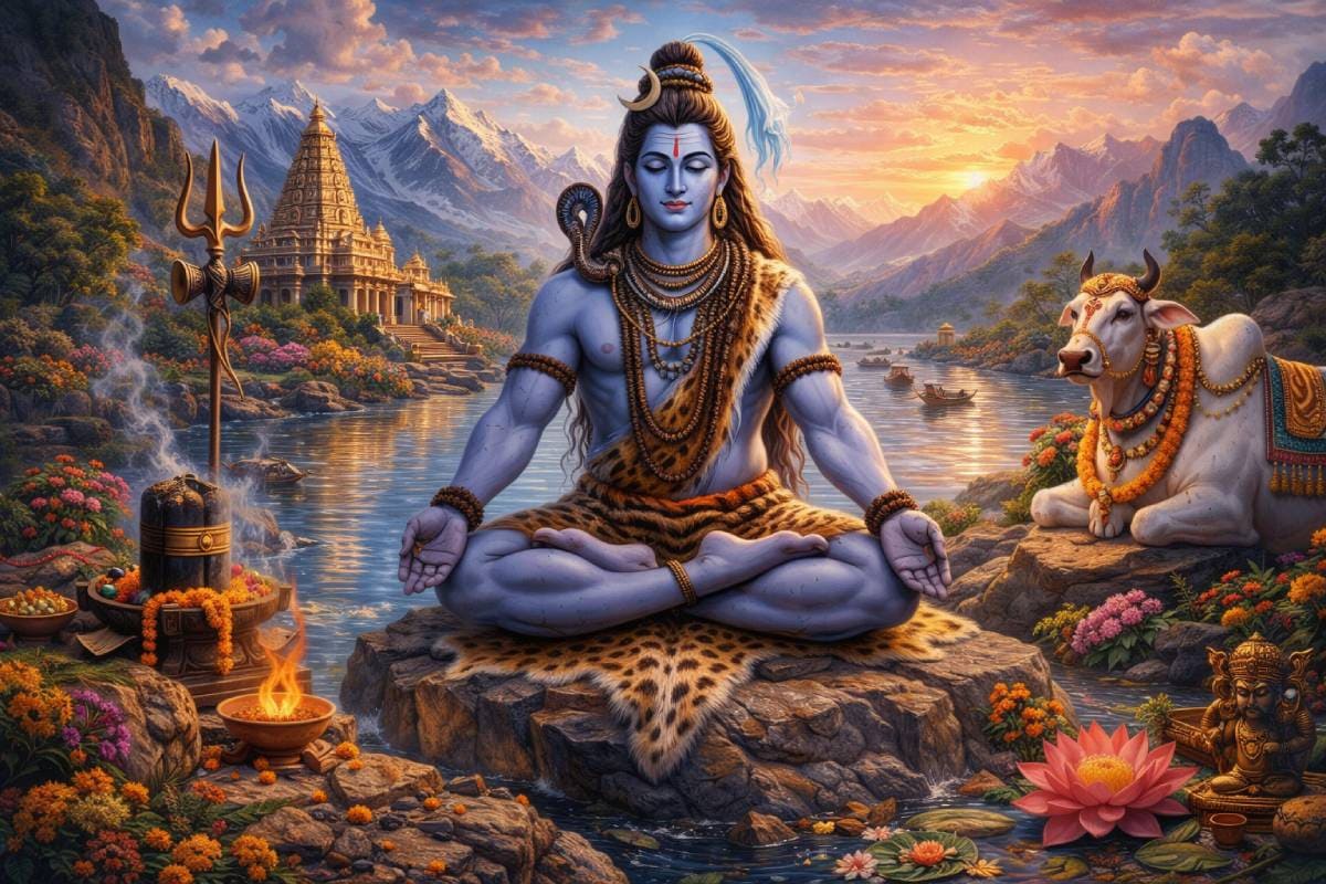 Lord Shiva in meditation