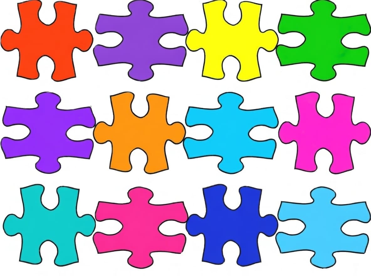 Multicolor Puzzle Pieces