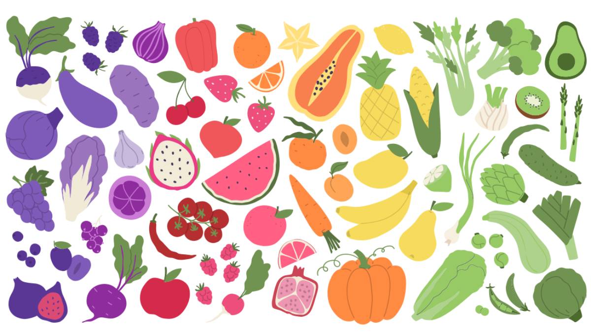 Rainbow Fruits and Vegetables Collection