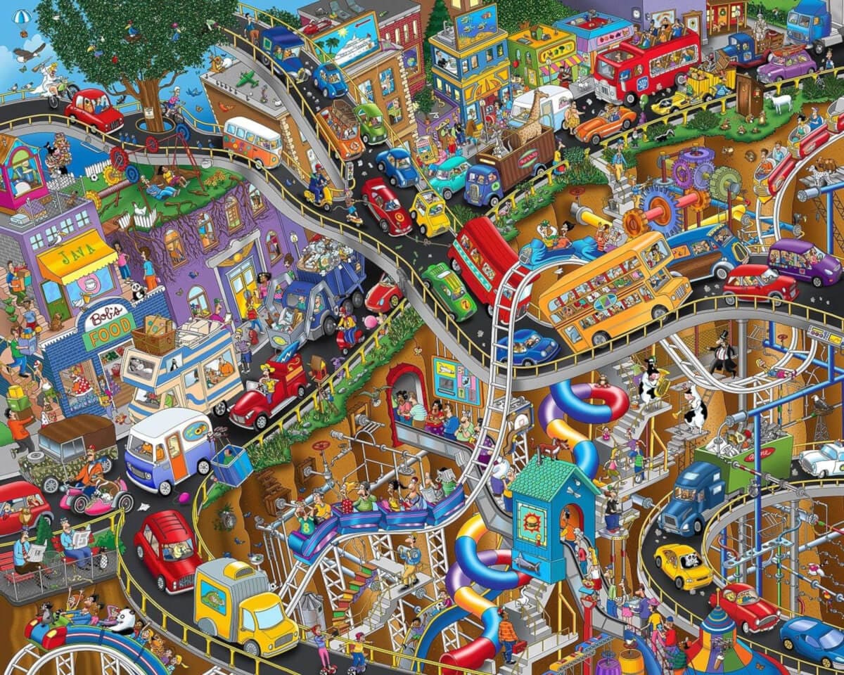 Cartoon Illustration of Transportation