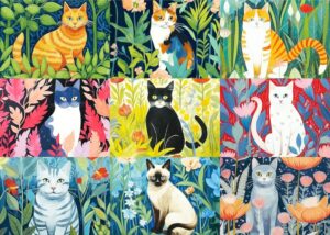 Flowers and Cats