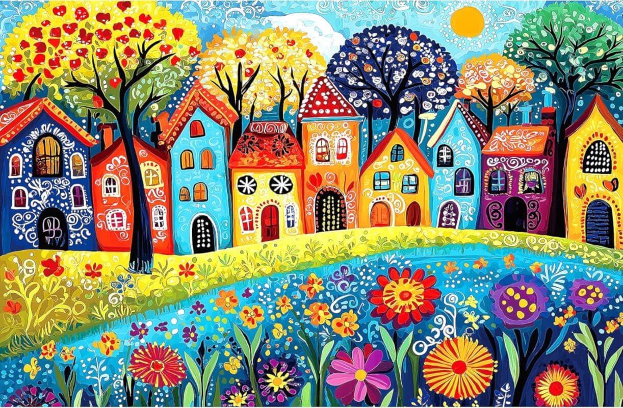 Colorful Village Houses