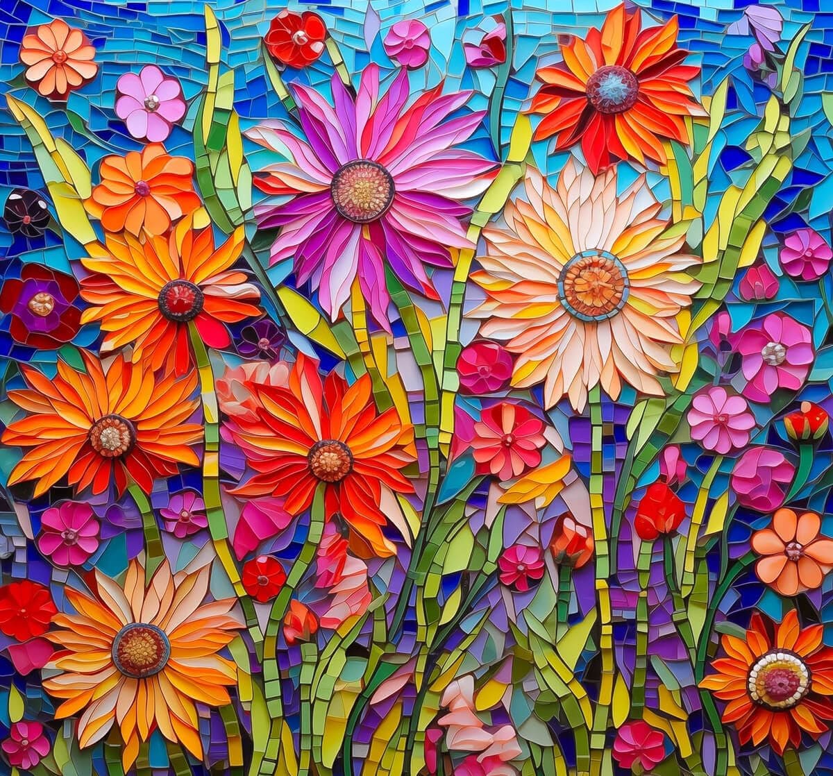 Mosaic Art Flowers