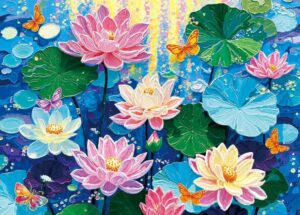 Colorful Dreamy Lotus Painting