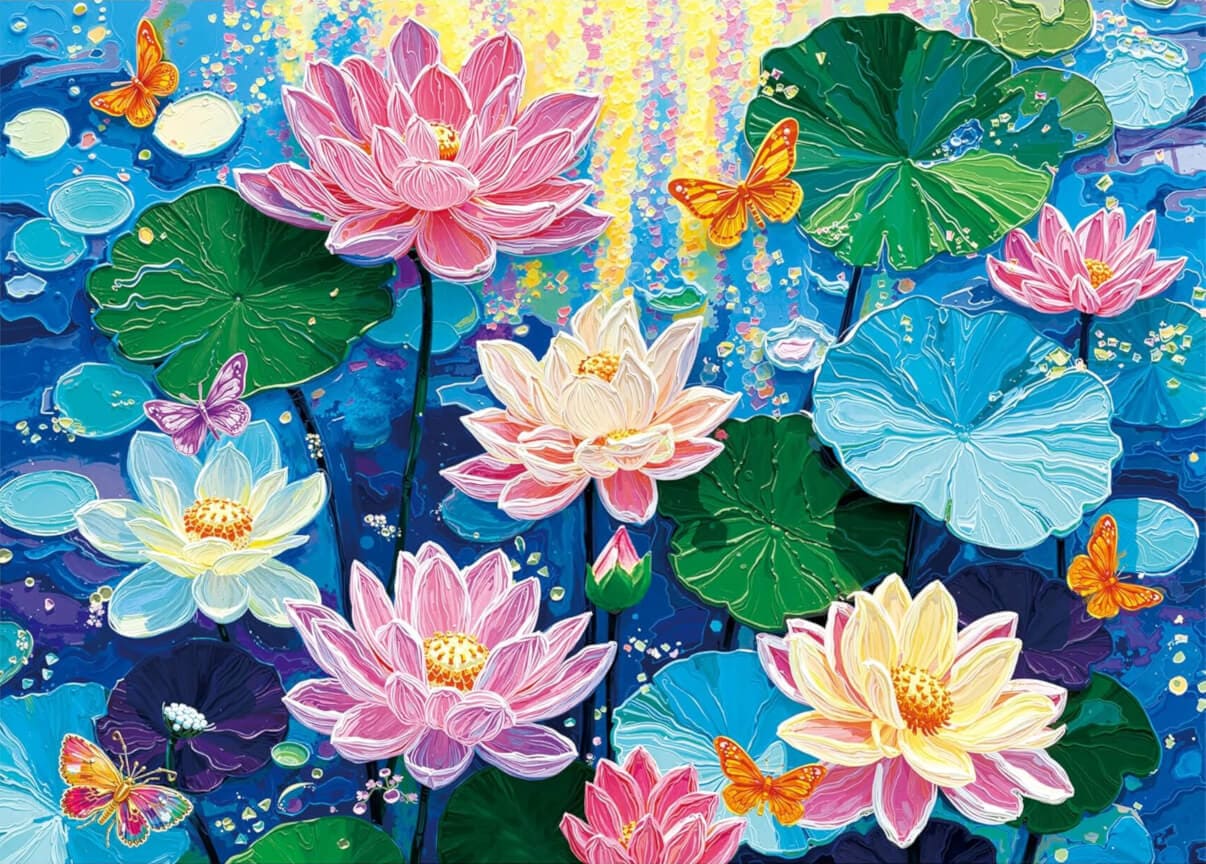 Colorful Dreamy Lotus Painting