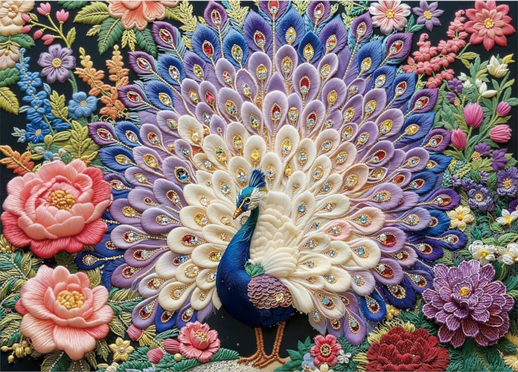 Embroidered Peacock