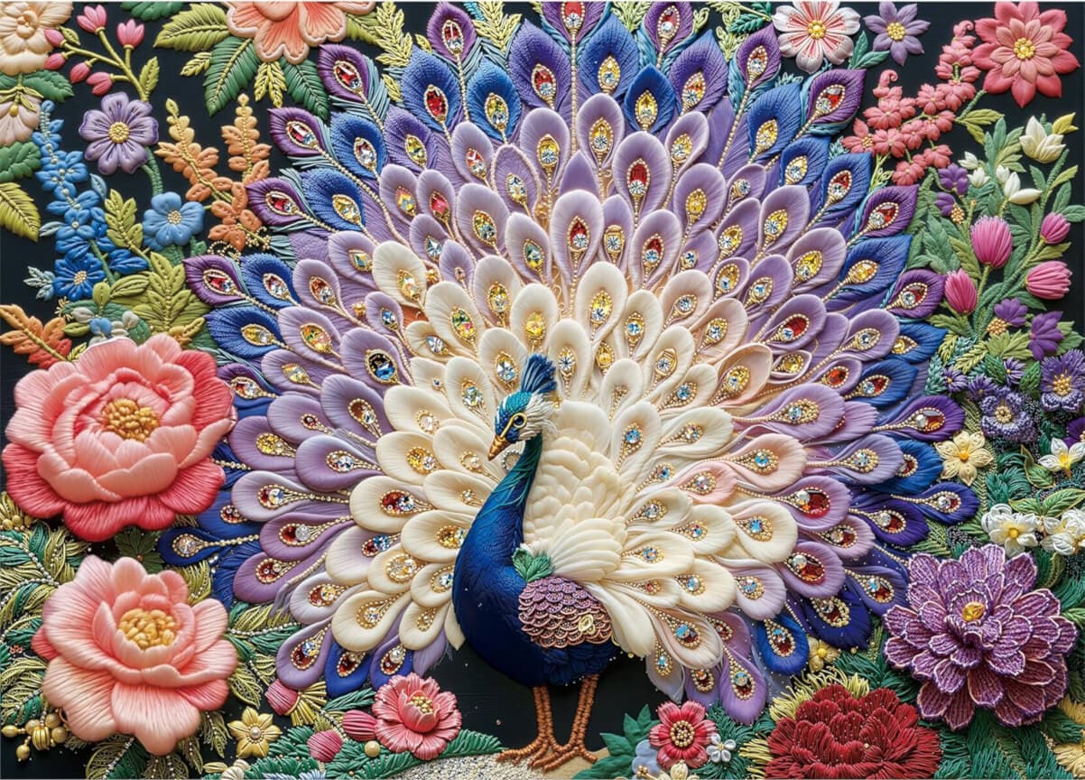Embroidered Peacock