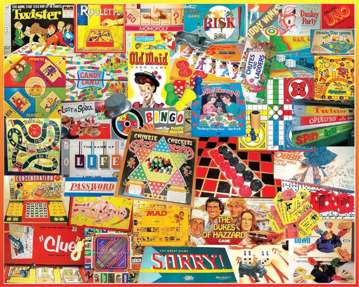 Nostalgic Board Games Collage