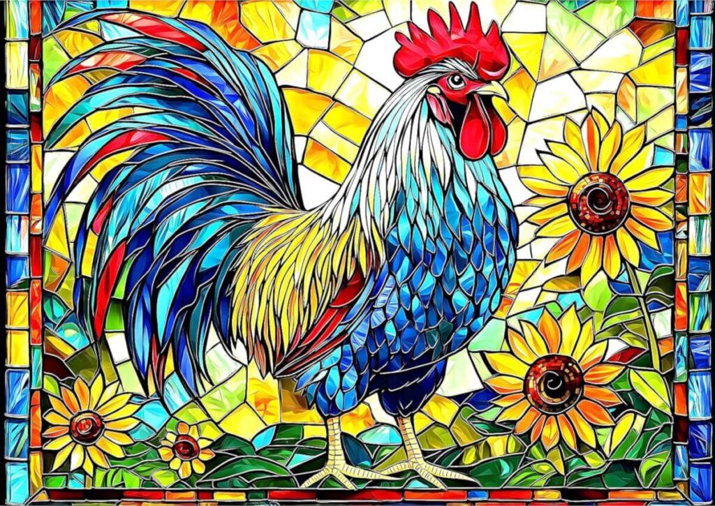 Stained Glass Rooster