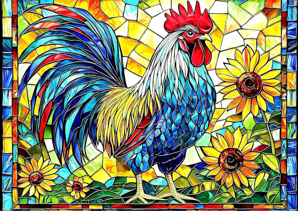 Stained Glass Rooster