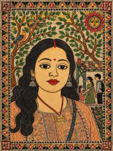 Traditional Indian Woman Folk Art