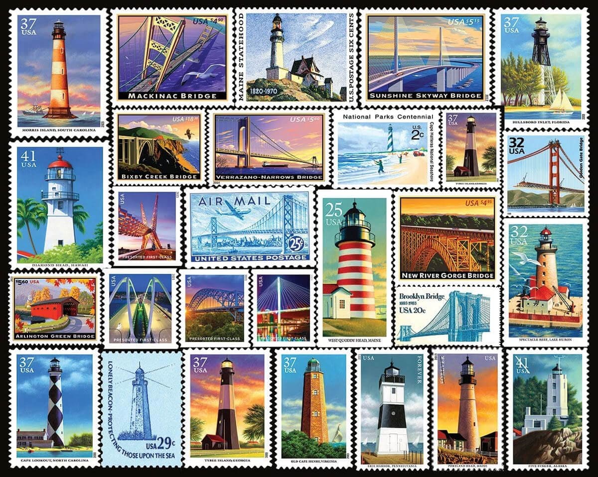 Lighthouses & Bridges – Postage Stamps