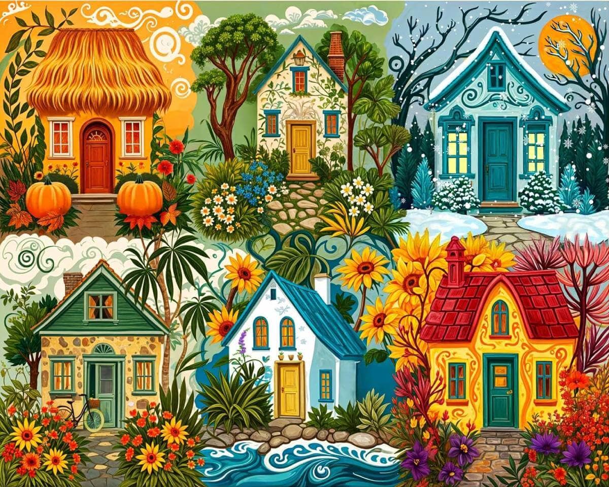 Colorful Seasonal Cottage