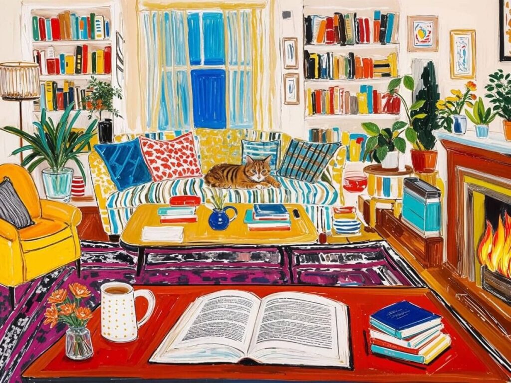 Cozy Library Scene