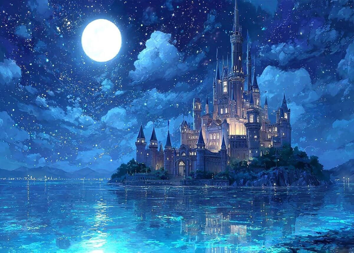 Moonlit Fantasy Castle
