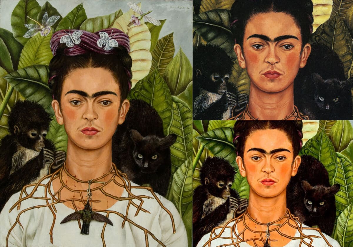 Self-Portrait with Thorn Necklace and Hummingbird