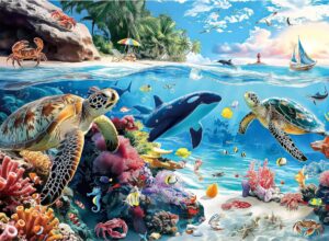 Turtles Coral Reef Ocean