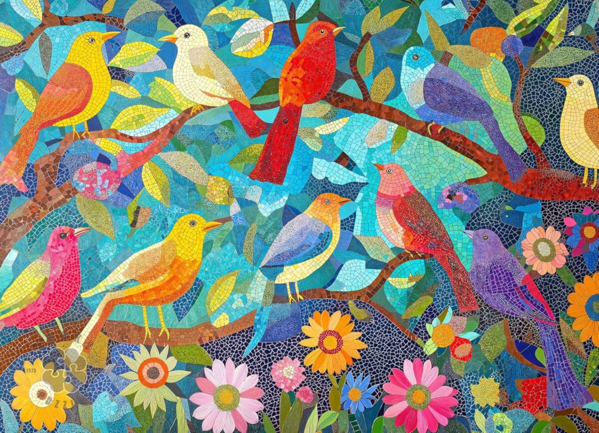 Vibrant Birds and Blooms