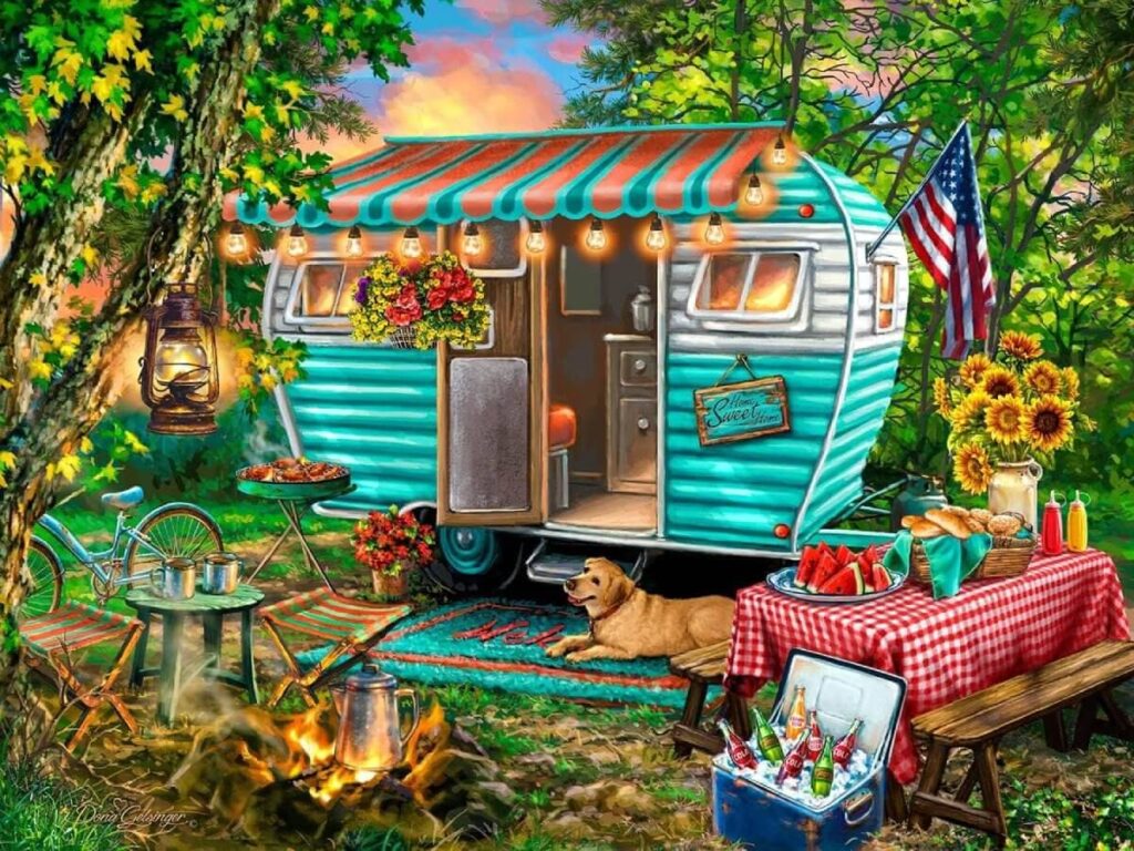 Vintage Camper Illustration