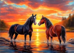 Horse Sunset Landscape