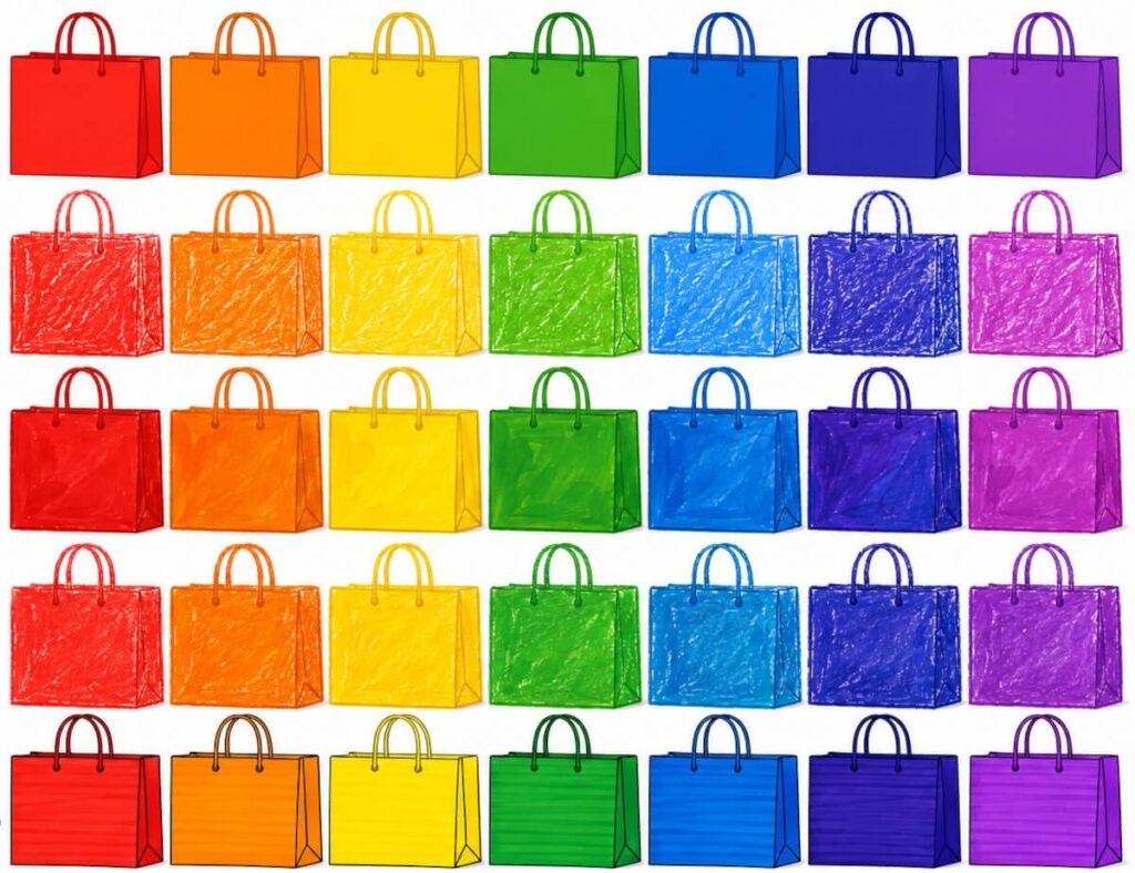 Rainbow Paper Bags