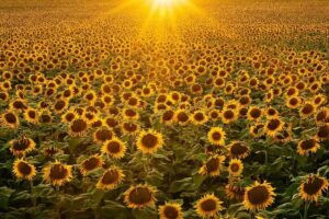 Sunrise in Fields Sunflower