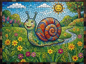 Cute Snail Mosaic Colorful