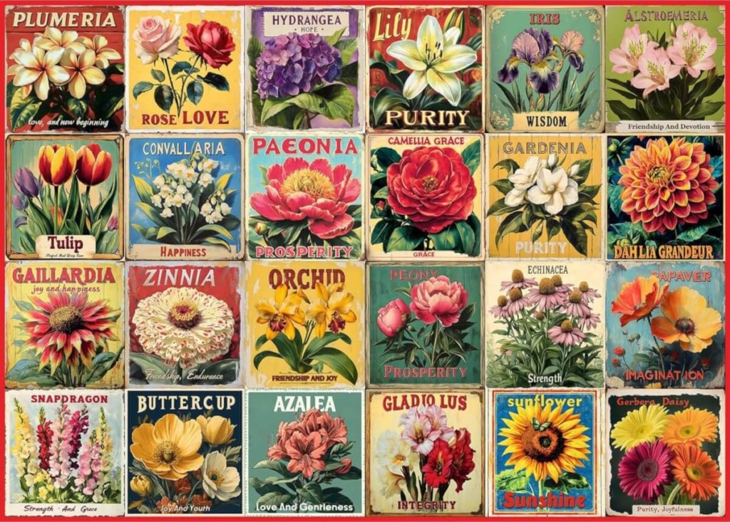 Beautiful Floral Collage Art