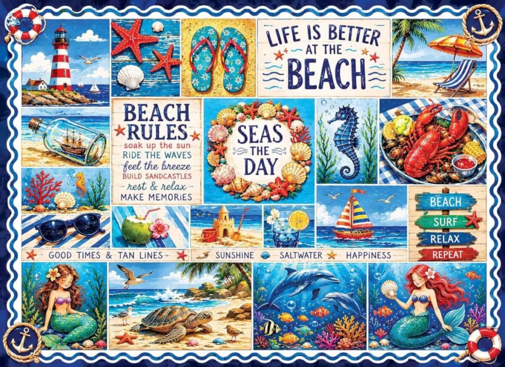 Coastal Mosaic Beach Collage