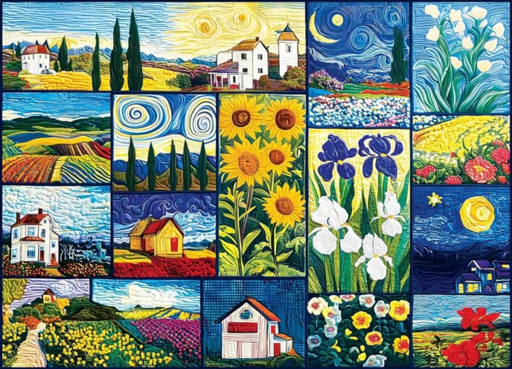 Oil Painting – Sunflower Wheat Field
