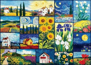 Oil Painting – Sunflower Wheat Field