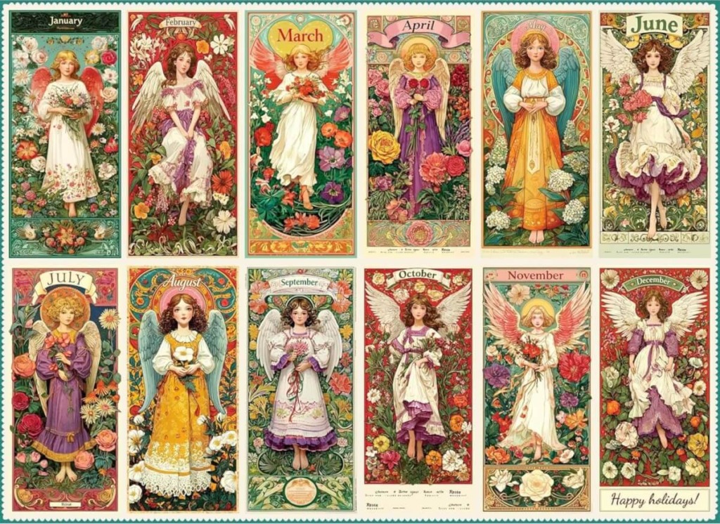 Vintage Angel Floral Art